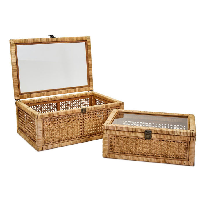 Rattan Decorative Storage Boxes set/2
