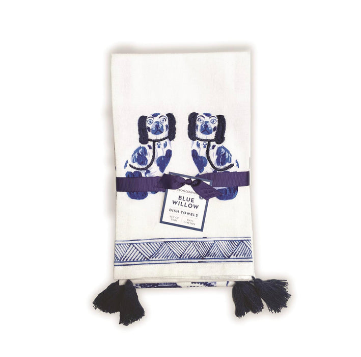 Blue and White Chinoiserie Inspired Dish Towels