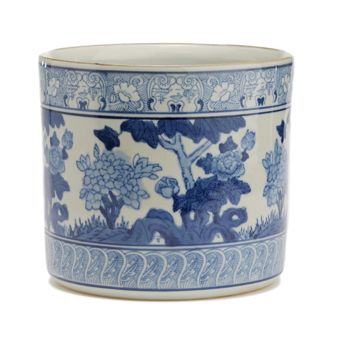 Blue and White Chinoiserie Planter Pot